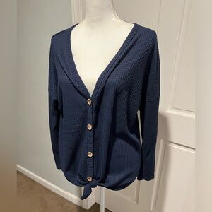 Bibi tie front shirt waffle pattern